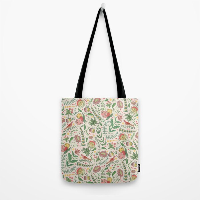 Swedish Floral - Cream Tote Bag Gallery Image 2