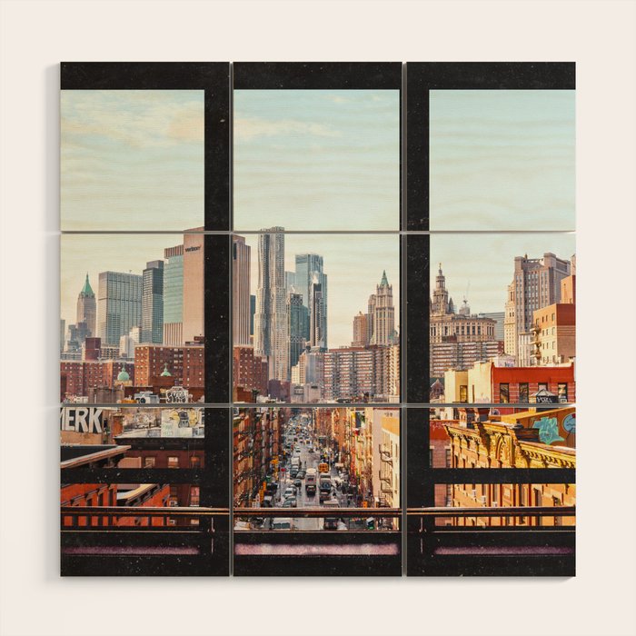 New York City Window Views Wood Wall Art Gallery Image 1