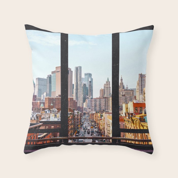 New York City Window Views Throw Pillow Gallery Image 1