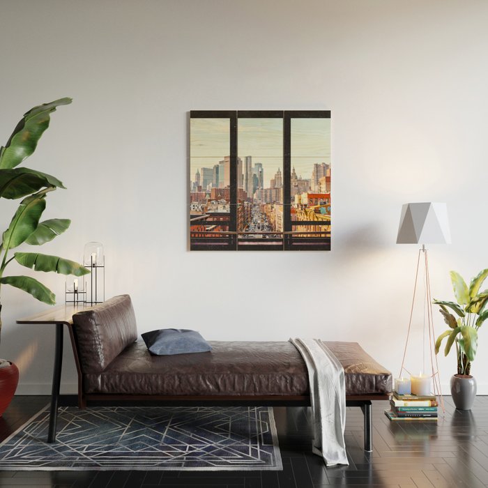 New York City Window Views Wood Wall Art Gallery Image 2