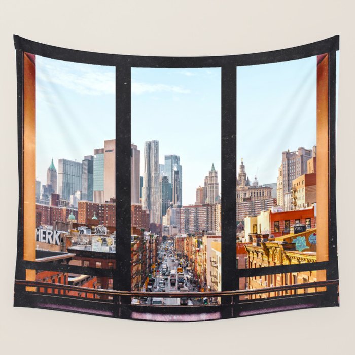 New York City Window Views Wall Tapestry Gallery Image 4