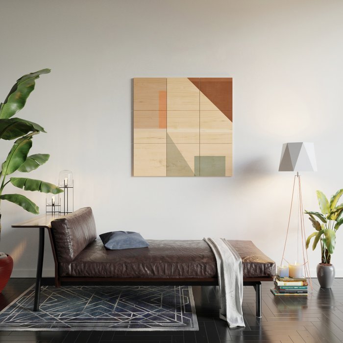 Abstract Geometric 16 Wood Wall Art Gallery Image 2