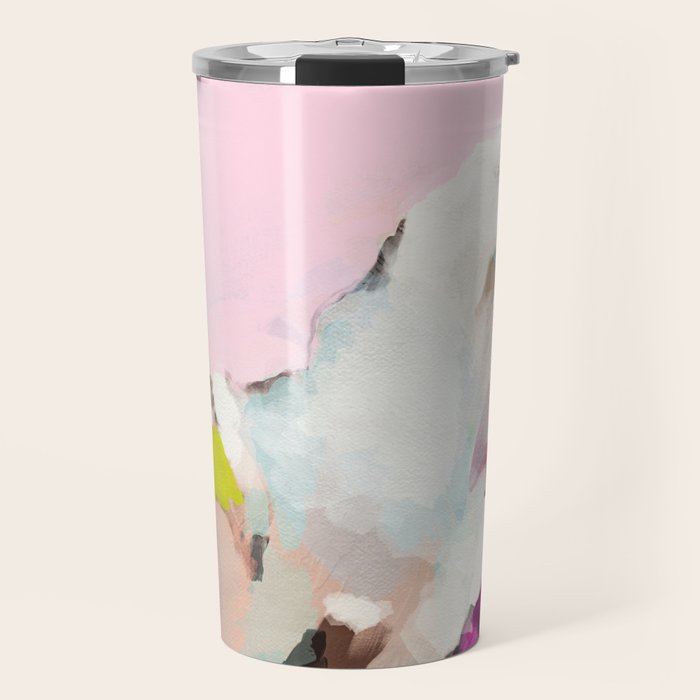 landscape mountain painting abstract Travel Mug Gallery Image 1
