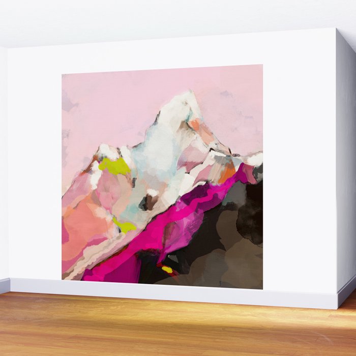landscape mountain painting abstract Wall Mural Gallery Image 2