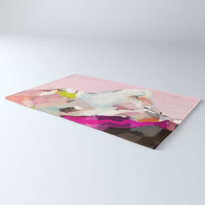 landscape mountain painting abstract Rug Gallery Image 3