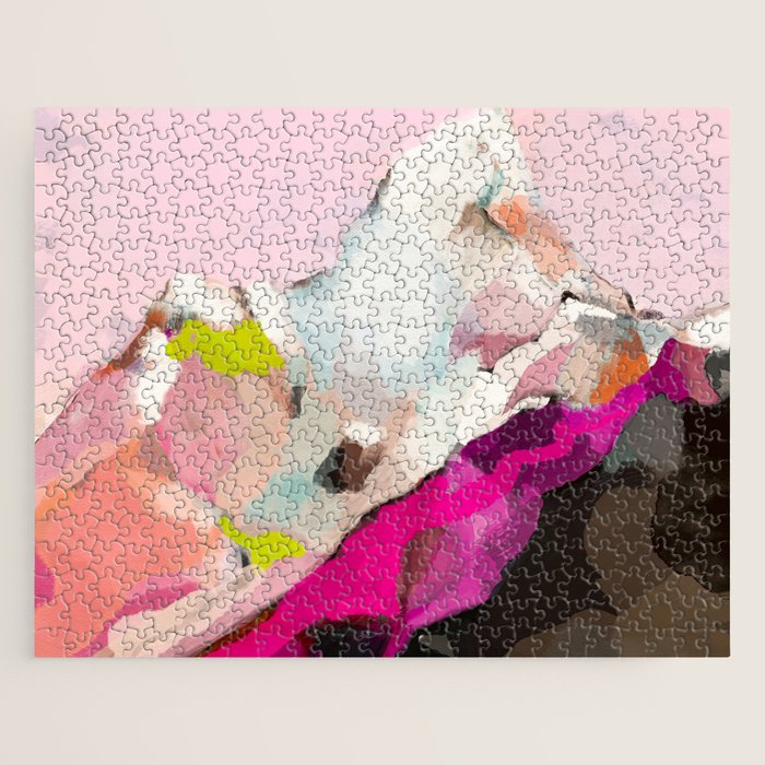 landscape mountain painting abstract Jigsaw Puzzle Gallery Image 1