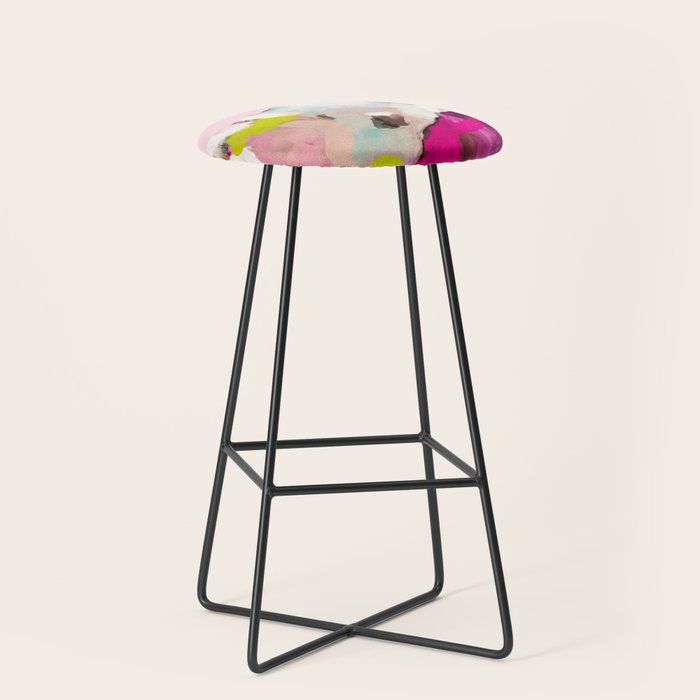 landscape mountain painting abstract Stool Gallery Image 1