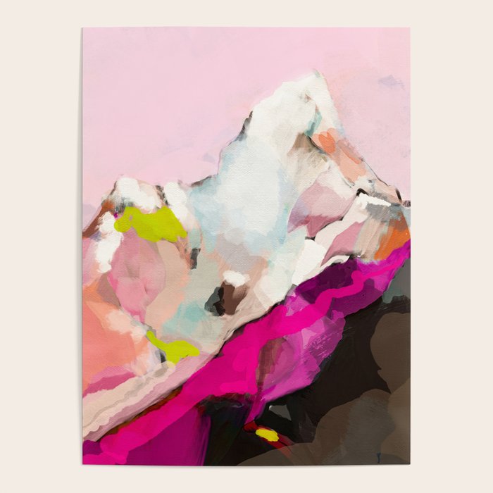 landscape mountain painting abstract Poster Gallery Image 1