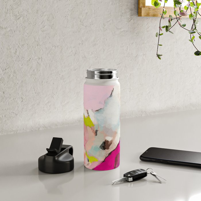 landscape mountain painting abstract Water Bottle Gallery Image 5