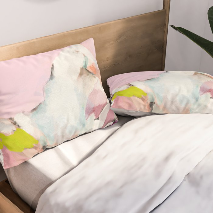 landscape mountain painting abstract Pillow Sham Gallery Image 2