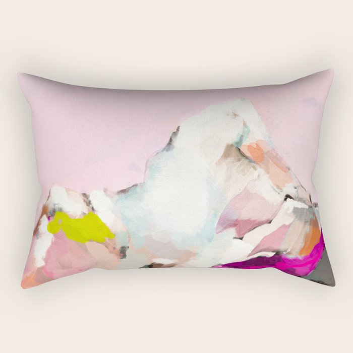 landscape mountain painting abstract Rectangular Pillow Gallery Image 1