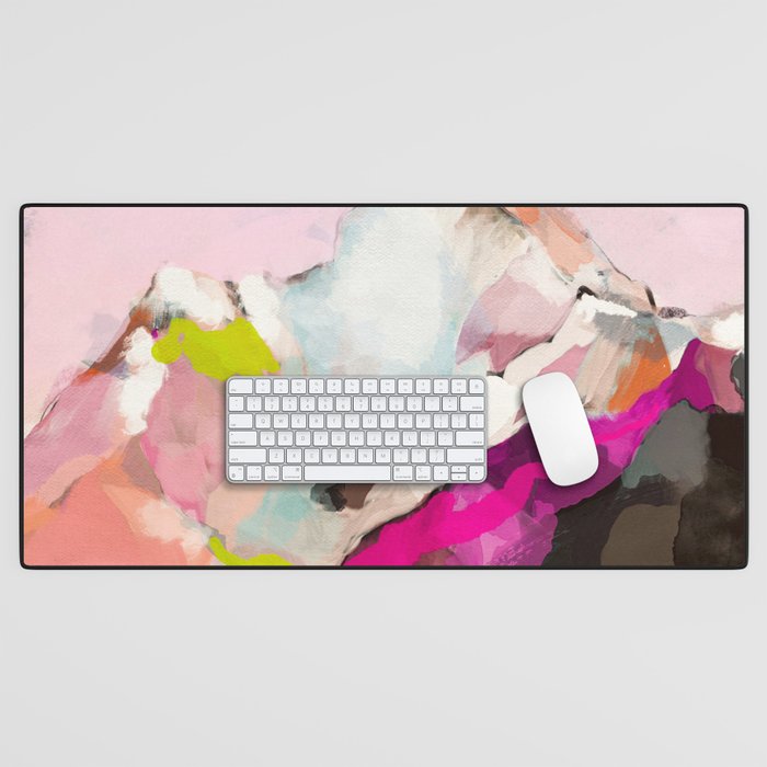 landscape mountain painting abstract Desk Mat Gallery Image 1