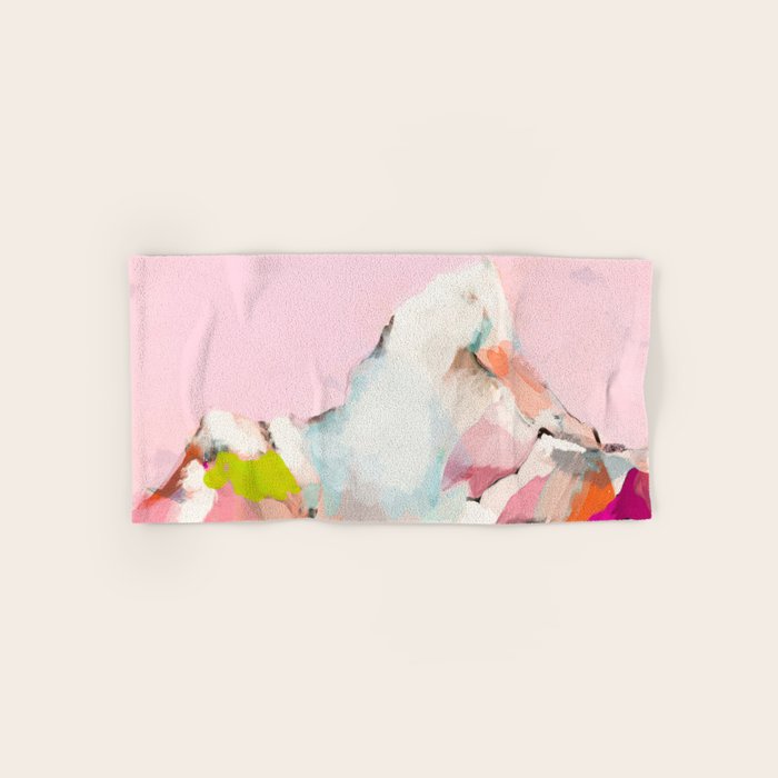 landscape mountain painting abstract Bath Towel Gallery Image 1
