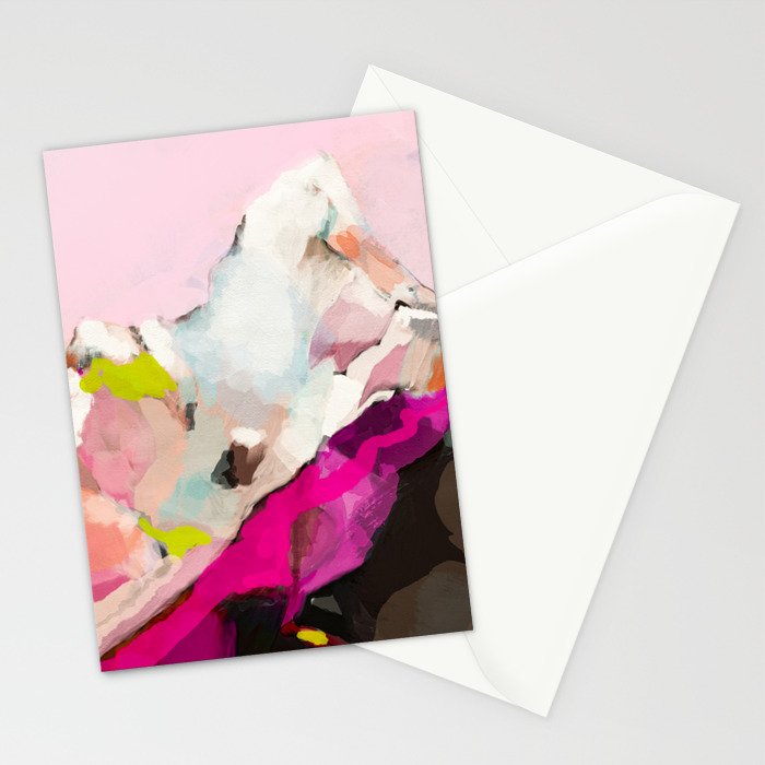 landscape mountain painting abstract Stationery Card Gallery Image 2