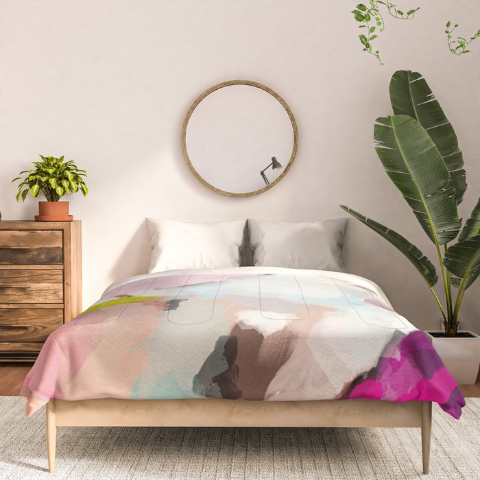 landscape mountain painting abstract Comforter Gallery Image 3