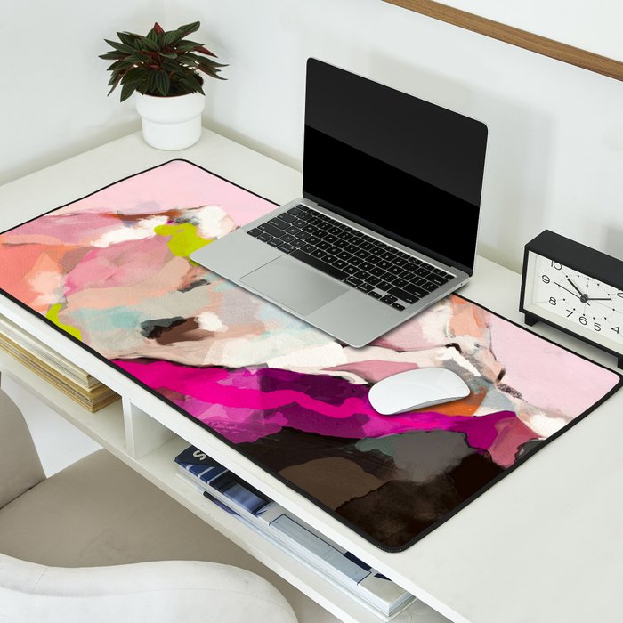 landscape mountain painting abstract Desk Mat Gallery Image 2