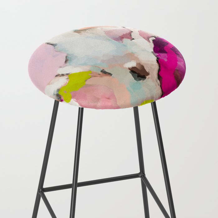 landscape mountain painting abstract Stool Gallery Image 2