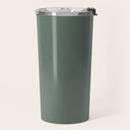 Minimal, Solid Color, Dark Sage Green Travel Mug Gallery Image 2