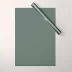 Minimal, Solid Color, Dark Sage Green Wrapping Paper Gallery Image 1