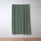 Minimal, Solid Color, Dark Sage Green Window Curtain Gallery Image 3