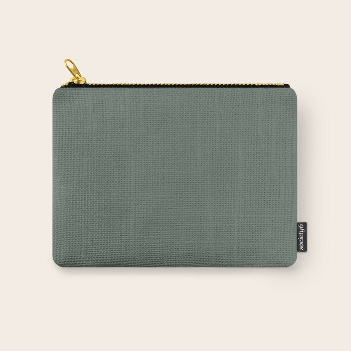 Minimal, Solid Color, Dark Sage Green Carry All Pouch Gallery Image 1