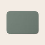 Minimal, Solid Color, Dark Sage Green Bath Mat Gallery Image 1