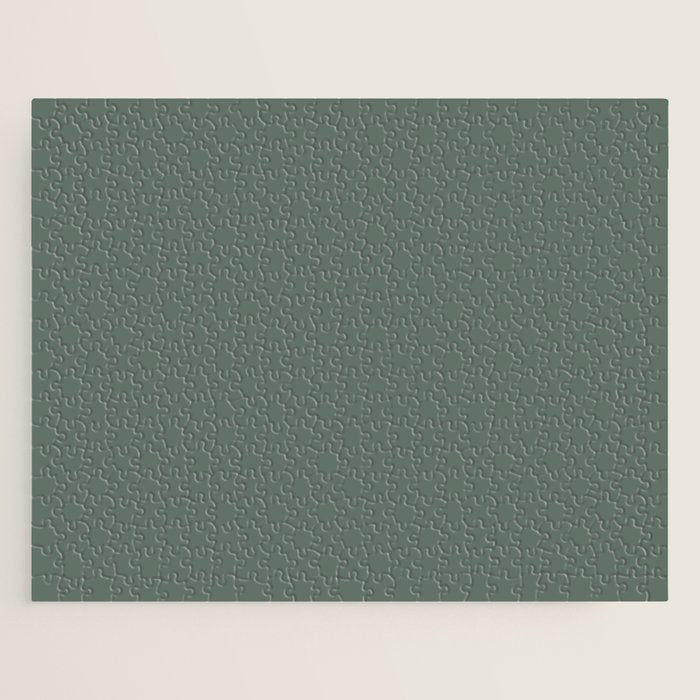 Minimal, Solid Color, Dark Sage Green Jigsaw Puzzle Gallery Image 1