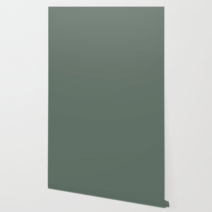 Minimal, Solid Color, Dark Sage Green Wallpaper Gallery Image 2