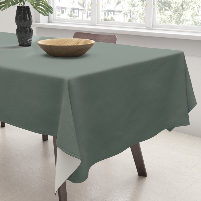 Minimal, Solid Color, Dark Sage Green Tablecloth Gallery Image 3