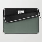 Minimal, Solid Color, Dark Sage Green Laptop Sleeve Gallery Image 2