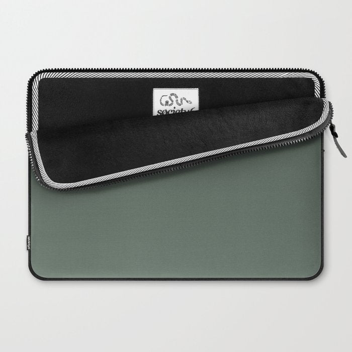 Minimal, Solid Color, Dark Sage Green Laptop Sleeve Gallery Image 2