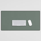 Minimal, Solid Color, Dark Sage Green Desk Mat Gallery Image 1