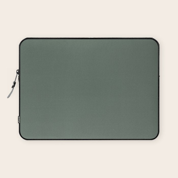 Minimal, Solid Color, Dark Sage Green Laptop Sleeve Gallery Image 1