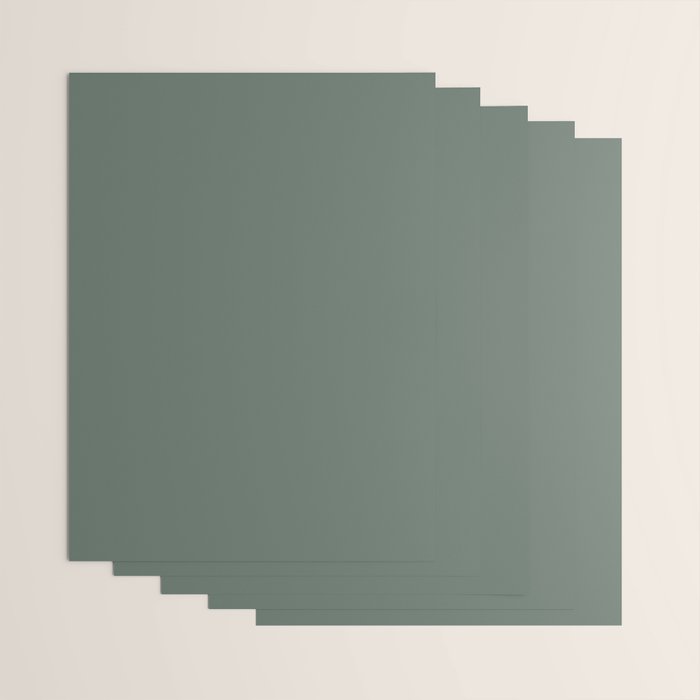 Minimal, Solid Color, Dark Sage Green Wrapping Paper Gallery Image 3