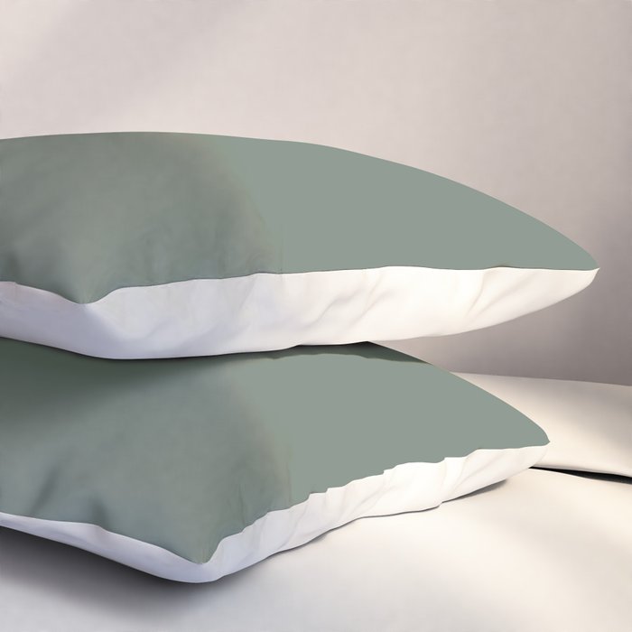 Minimal, Solid Color, Dark Sage Green Pillow Sham Gallery Image 3