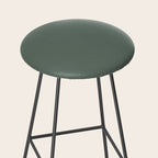 Minimal, Solid Color, Dark Sage Green Stool Gallery Image 2