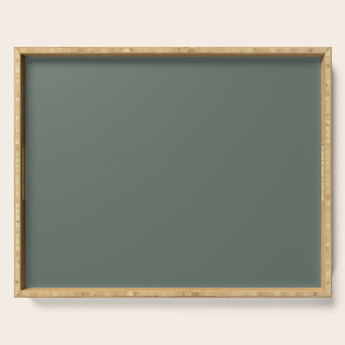 Minimal, Solid Color, Dark Sage Green Serving Tray Gallery Image 1