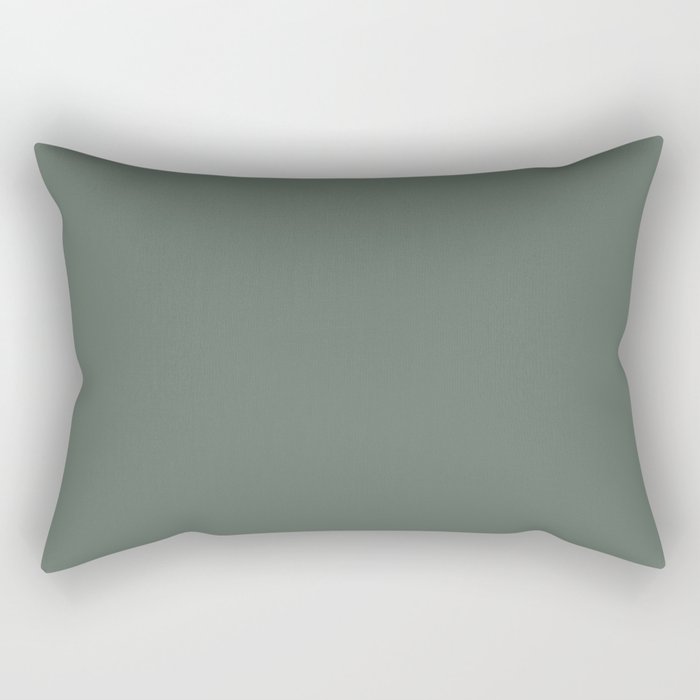 Minimal, Solid Color, Dark Sage Green Rectangular Pillow Gallery Image 1