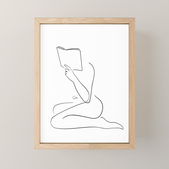 Reading Naked n.4 Mini Art Print