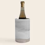 Sands of Time II - Gray Stormy Clouds Beige Sandy Beach Coastal Ocean Abstract Nature Painting Wine Chiller Gallery Image 3