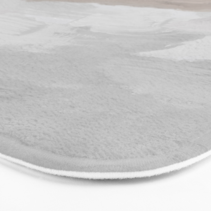 Sands of Time II - Gray Stormy Clouds Beige Sandy Beach Coastal Ocean Abstract Nature Painting Bath Mat Gallery Image 3