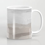 Sands of Time II - Gray Stormy Clouds Beige Sandy Beach Coastal Ocean Abstract Nature Painting Coffee Mug Gallery Image 1