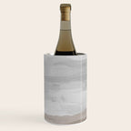 Sands of Time II - Gray Stormy Clouds Beige Sandy Beach Coastal Ocean Abstract Nature Painting Wine Chiller Gallery Image 1