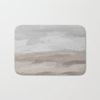 Sands of Time II - Gray Stormy Clouds Beige Sandy Beach Coastal Ocean Abstract Nature Painting Bath Mat Gallery Image 1