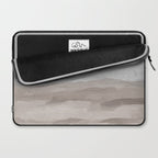 Sands of Time II - Gray Stormy Clouds Beige Sandy Beach Coastal Ocean Abstract Nature Painting Laptop Sleeve Gallery Image 2