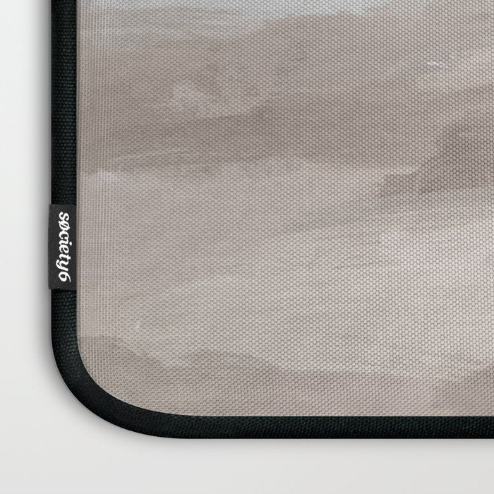 Sands of Time II - Gray Stormy Clouds Beige Sandy Beach Coastal Ocean Abstract Nature Painting Laptop Sleeve Gallery Image 3