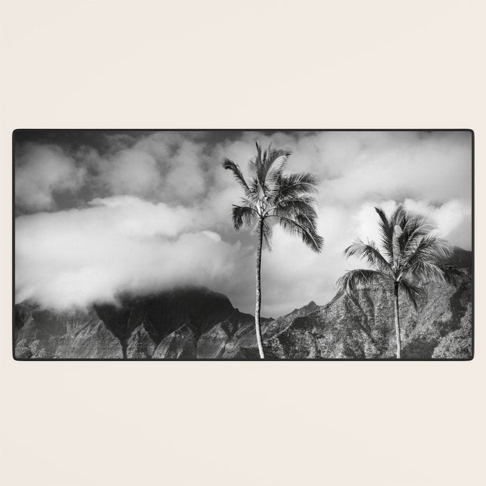Kauai, Hawaii - Black and White Landscape Photography Desk Mat Gallery Image 3