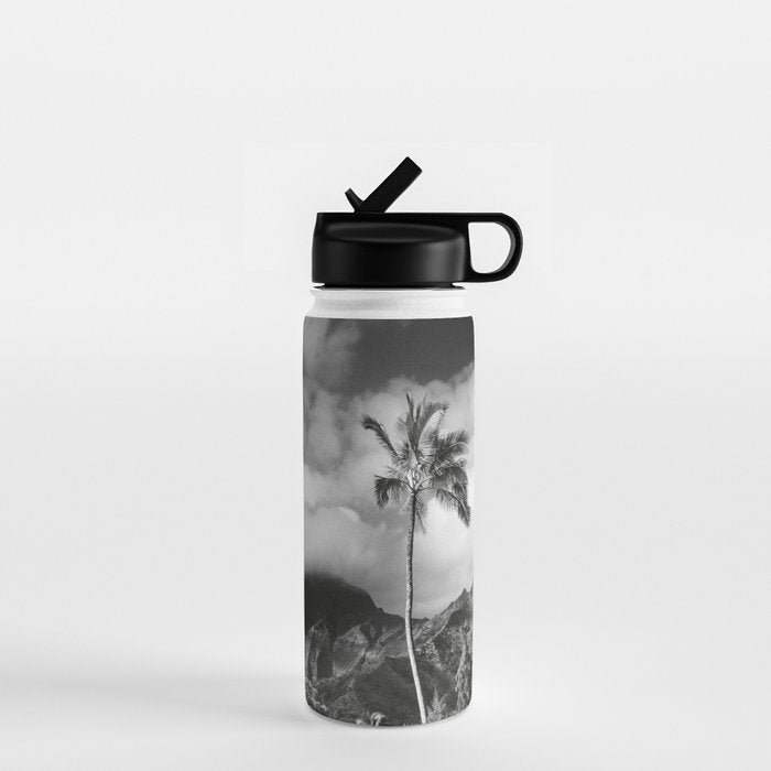 Kauai, Hawaii - Black and White Landscape Photography Water Bottle Gallery Image 1