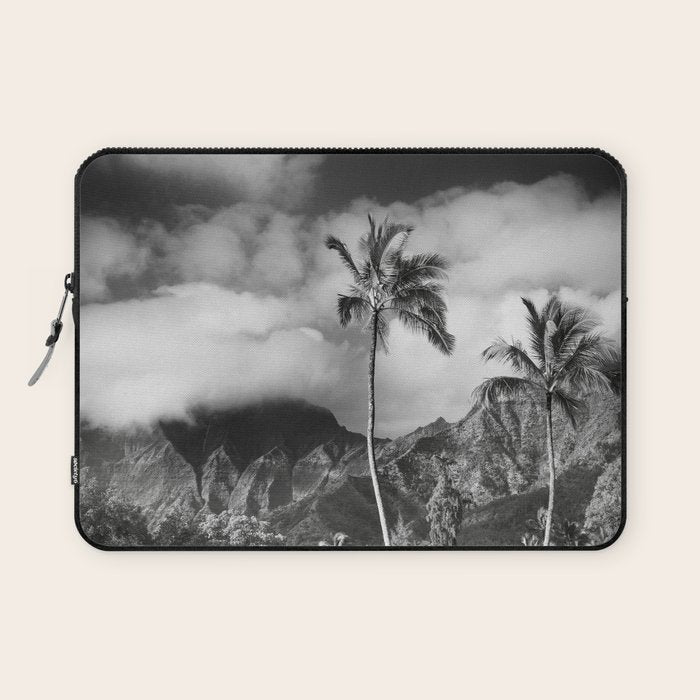 Kauai, Hawaii - Black and White Landscape Photography Laptop Sleeve Gallery Image 1