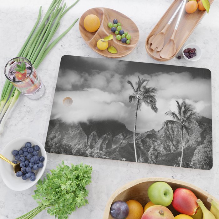 Kauai, Hawaii - Black and White Landscape Photography Cutting Board Gallery Image 2